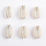 Gold Plated Cowrie Shell Bead Undrilled G1690