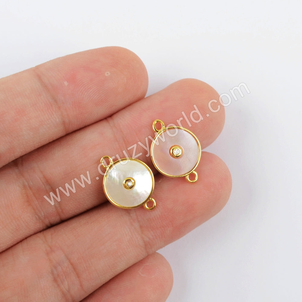 Gold Plated Natural Shell Connector WX1284