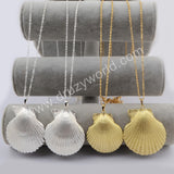 Scallop Fan Shell Pendant Fashion Jewelry For Necklace Silver Plated S1760