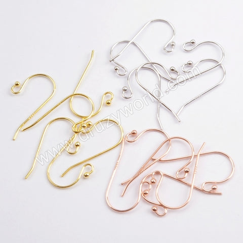 5pairs/lot,Gold Plated 925 Sterling Silver Fish Hook PJ153