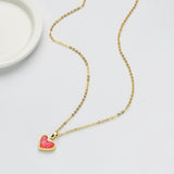 Gold Plated Heart Multi Kind Stones Pendant and Necklace ZG0456