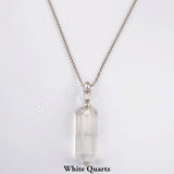 19" Silver Multi-kind Stone Perfume Bottle Necklace WX1508