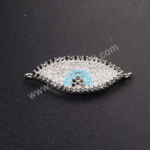 CZ Cubic Zirconia Evil Eye Connector WX116