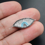 CZ Cubic Zirconia Evil Eye Connector WX116