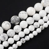 6mm /8mm /10mm /12mm Round White Howlite Turquoise Loose Beads LS001