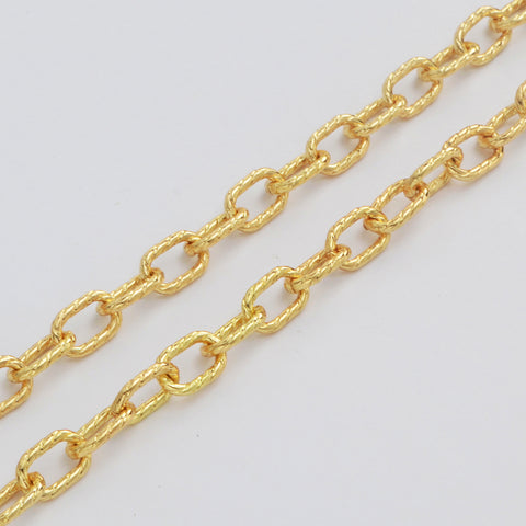 16 Feet Gold Plated Brass Oval Link Chain, Paper Clip Chain, For Necklace Bracelet Jewelry Making, Wholesale Supply PJ506