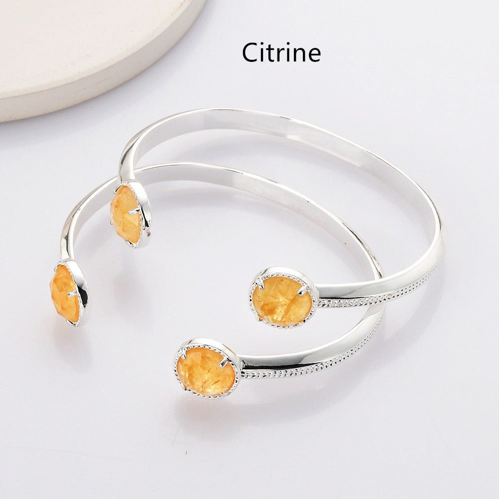 silver citrine bracelet
