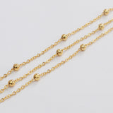 16 Feet Gold Plated Brass Ball Chain, 3mm Ball Bead Cable Chain, For Necklace Bracelet Jewelry Making, Wholesale Supply PJ497