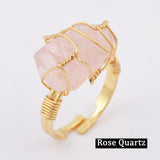 Natural Gemstone Wire Wrap Gold Ring WX1796