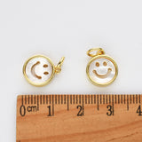 Wholesale Gold Plated Smile Face Natural White Shell Pendant, Small Size WX2173