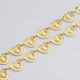 16 Feet Gold Plated Brass Hollow Heart Chain, For Necklace Bracelet Jewelry Making, Wholesale Supply PJ494