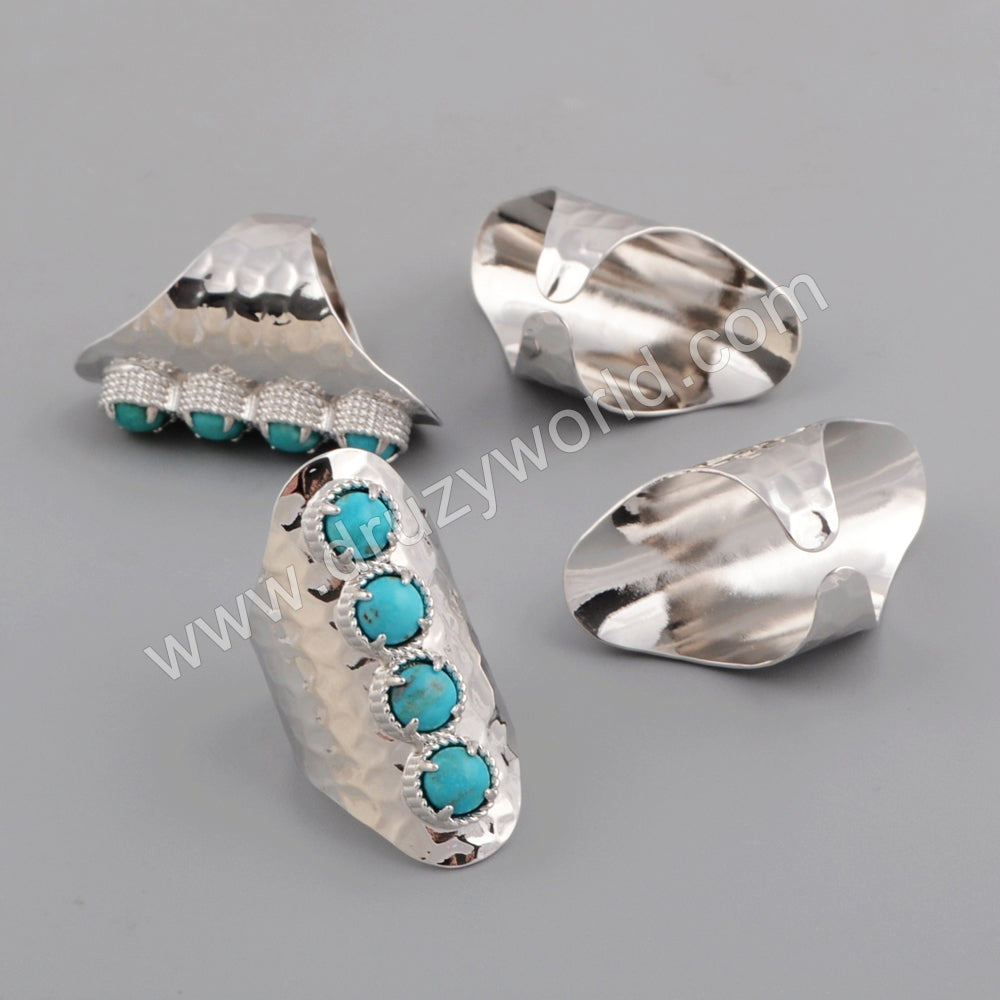 Turquoise Stones Ring Silver