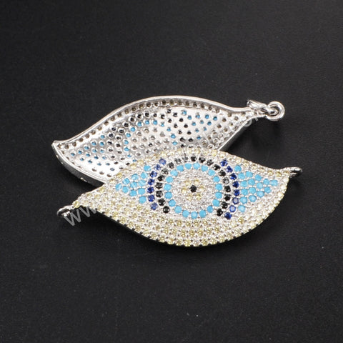 CZ Cubic Zirconia Evil Eye Connector Or Evil Eye Pendant WX117