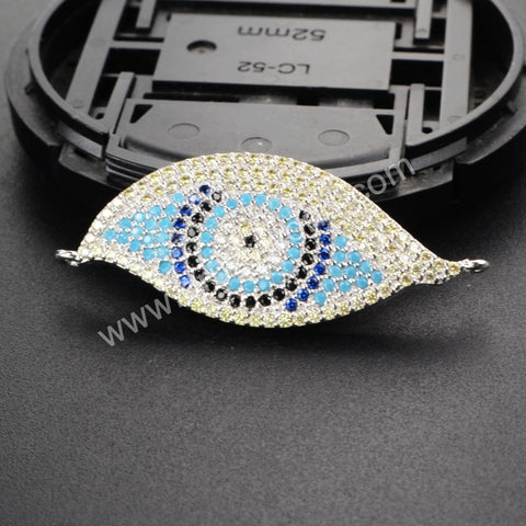 CZ Cubic Zirconia Evil Eye Connector Or Evil Eye Pendant WX117