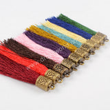 10pieces/lot,2.5" Gold Plated Cap Rainbow Thread Tassel Charm PJ049