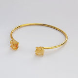 Natural Raw Crystals Bracelets Double-Stones Bracelets Claw Crystal Quartz Cuff Adjustable Bangle ZG0452