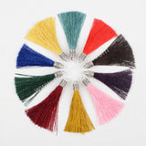 10pieces/lot,3" Silver Plated Cap Rainbow Thread Tassel Charm PJ050
