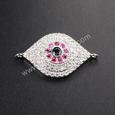 CZ Cubic Zirconia Evil Eye Connector WX119