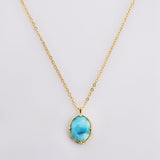 Oval Gold Plated Faceted Multi Natural Stones Charm Pendant, For Jewelry Making ZG0478