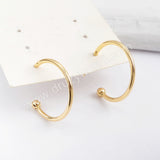 10Pcs Gold Plated Brass 25mm Hoop Earring Findings, Silver Circle Round Ear Wire, For Jewelry Making PJ239