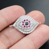 CZ Cubic Zirconia Evil Eye Connector WX119