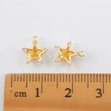 10pieces CZ Micro Pave Charm Making Jewelry Supply 14K Gold Plated Brass PJ439