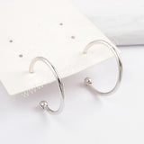 10Pcs Gold Plated Brass 25mm Hoop Earring Findings, Silver Circle Round Ear Wire, For Jewelry Making PJ239