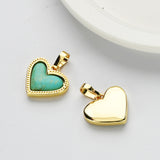 Gold Plated Heart Multi Kind Stones Pendant and Necklace ZG0456