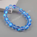 Gold Plated 10mm Rainbow Glass Beads Bracelet G1804