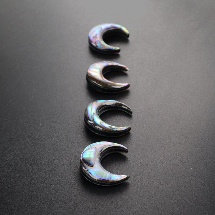 Crescent Abalone Shell Beads, Natural Abalone Moon Beads WX075
