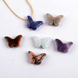 Rainbow Natural Gemstone Butterfly Beads Healing Crystal Stone Butterfly Beads WX1558