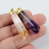 Multi-kind Stone Pendant Charm Gold Plated WX876