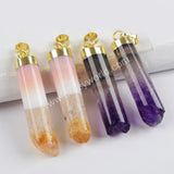 Multi-kind Stone Pendant Charm Gold Plated WX876