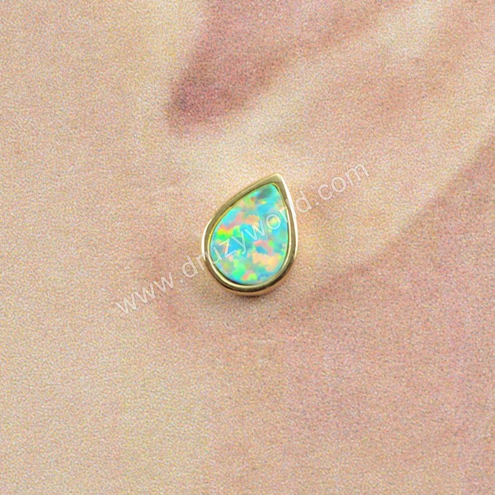 White Opal Earrings Gold
