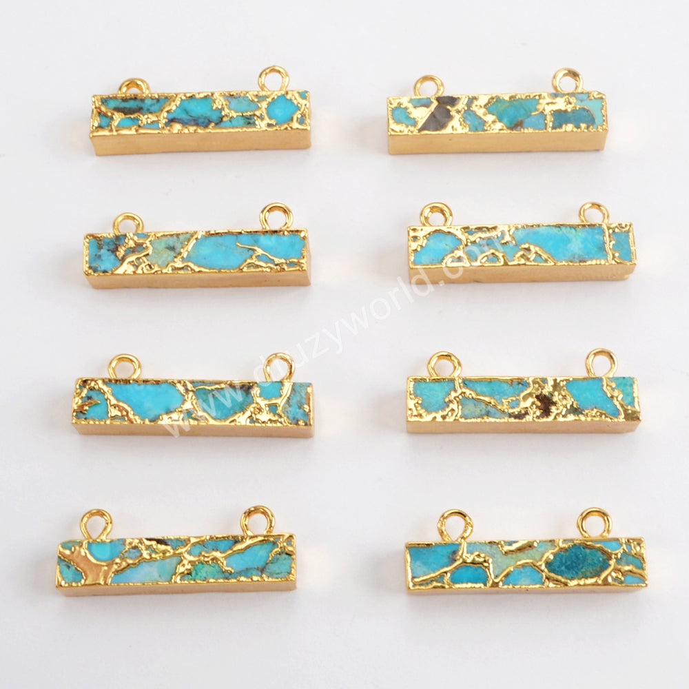 Turquoise Connector Gold