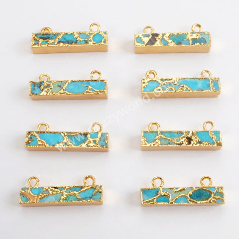 Copper Turquoise Connector For Jewelry Making Gold Plated  G1532