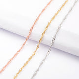 10pcs/lot,Gold Plated 1mm Thin Connector 18" Chain Necklace PJ257