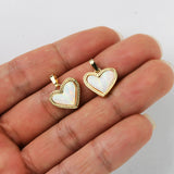 Gold Plated Heart Multi Kind Stones Pendant and Necklace ZG0456