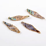 Gold Plated Leaf Abalone Shell Charm G1600