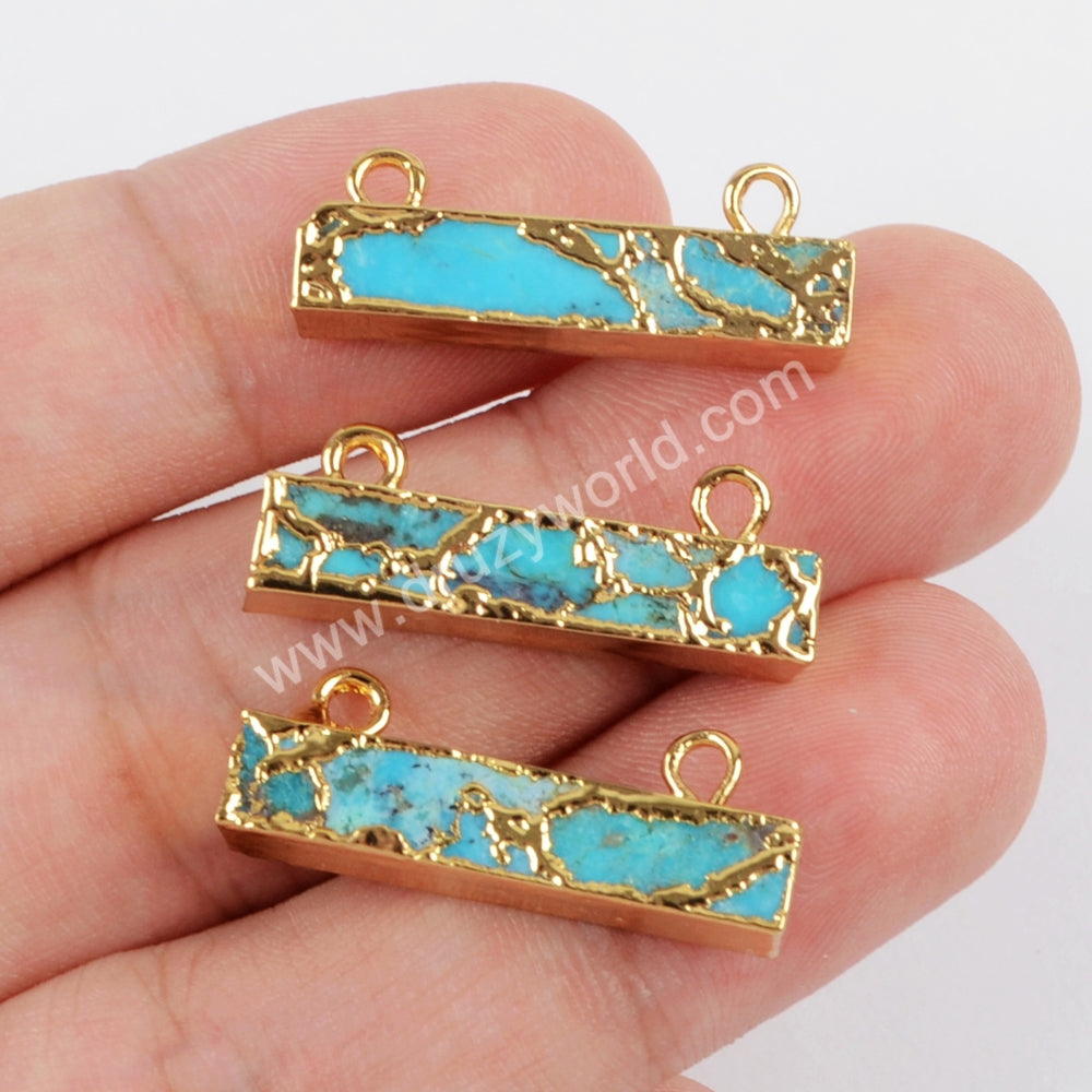 Copper Turquoise Connector For Jewelry Making Gold Plated  G1532