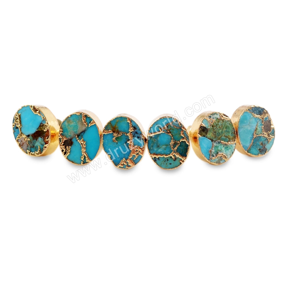 Turquoise gold plated earrings