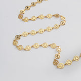 16 Feet Gold Plated Brass Hollow Star Round Chain, 6mm Coin Chain, For Necklace Bracelet Jewelry Making, Wholesale Supply PJ493