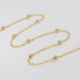 16 Feet Gold Plated Brass Ball Chain, 3mm Ball Bead Cable Chain, For Necklace Bracelet Jewelry Making, Wholesale Supply PJ497