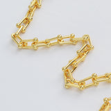 16 Feet Gold Plated Brass U Link Chain, Polished Paper Clip Chain, For Necklace Bracelet Jewelry Making, Wholesale Supply PJ504