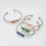Silver Wire Wrap Gemstone Beads Bracelets WX2205