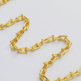 16 Feet Gold Plated Brass U Link Chain, Polished Paper Clip Chain, For Necklace Bracelet Jewelry Making, Wholesale Supply PJ504