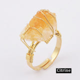 Natural Gemstone Wire Wrap Gold Ring WX1796