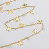 16 Feet Gold Plated Brass CZ Hollow Butterfly Chains, For Bracelet Necklace Jewelry Making, Chain Findings PJ513