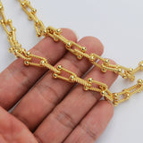 16 Feet Gold Plated Brass U Link Chain, Paper Clip Chain, For Necklace Bracelet Jewelry Making, Wholesale Supply PJ503