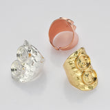 Wholesale Gold Plated Brass Ring Settings, Blank Fits 10mm Round Stones, Open Band Ring Findings, For Jewelry Making PJ029-New